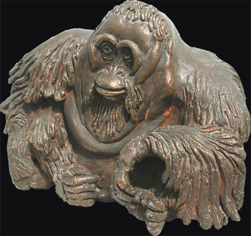 KES Bronze Skulptur Orang Utans